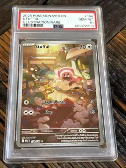 2025 POKEMON MEG EN-MEGA EVOLUTION ILLUSTRATION RARE #154 STUFFUL PSA 10 - Image 1
