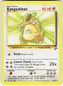 Kangaskhan 26/130 Rare Base Set 2 Pokemon LP - Image 1
