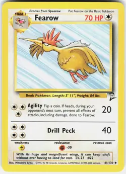 Fearow 41/130 Uncommon Base Set 2 Pokemon LP - Image 1