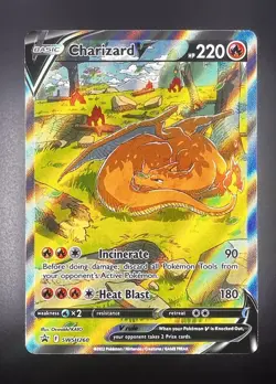 Pokemon TCG Charizard v SWSH260 Sword & Shield Promo Card Near Mint Condition - Image 1
