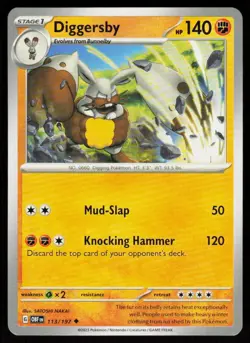 Diggersby 113/197 Uncommon Obsidian Flames Pokemon Near Mint - Image 1