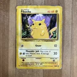 Pokemon TCG Pikachu Base Set 58/102 Regular Unlimited Common DMG - Image 1