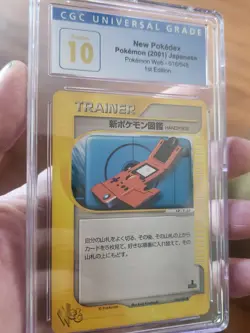 (POP 1) CGC 10 PRISTINE New Pokedex Trainer Pokemon Card 016/048 WEB Series - Image 1