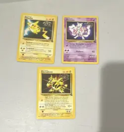 Pokemon TCG Holo 3-Card Lot Pikachu Mewtwo Electabuzz Base Set/Jungle - Image 1