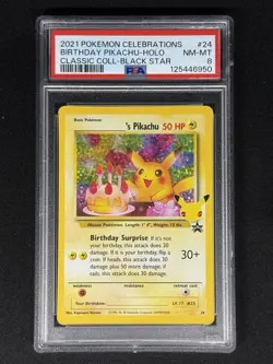 PSA 8 Pokemon Birthday Pikachu Celebrations Black Star Promo Classic Collection - Image 1