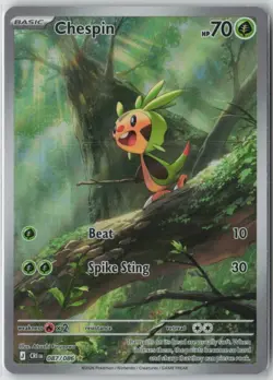Chespin 087/086 Illustration Rare Pokemon TCG Chaos Rising NM Pokemon - Image 1
