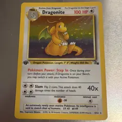 WoTC Pokemon TCG Fossil Dragonite 4/62 1st Edition Holo Rare 100HP Eng LP+/NM - Image 2