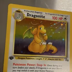 WoTC Pokemon TCG Fossil Dragonite 4/62 1st Edition Holo Rare 100HP Eng LP+/NM - Image 3