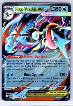 Mega Greninja ex 022/086 Double Rare Chaos Rising Pokemon Holo Near Mint - Image 1