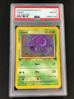 Pokemon 2000 Zubat 1st 70/82 PSA 8 - Image 1
