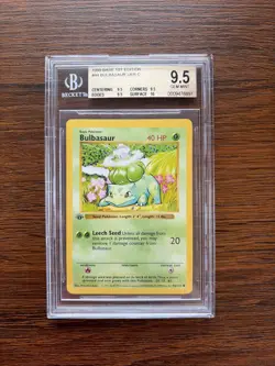 1999 Pokemon Base Set - BULBASAUR - 1st Edition Shadowless - BGS 9.5 True Gem + - Image 1