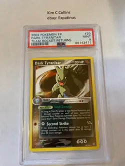 Pokemon 2004 Team Rocket Returns Dark Tyranitar #20 PSA 9 Mint - Image 1