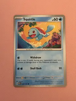 Pokemon TCG Squirtle 007/165 Regular Common - Scarlet & Violet-151 NM - Image 1