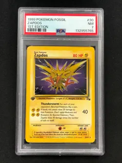 Pokemon 1999 Zapdos 1st 30/62 PSA 7 - Image 1