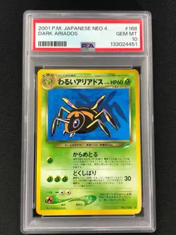 Pokemon 2001 Dark Ariados No. 168 Neo 4 Japanese PSA 10 - Image 1