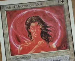 X 1 Circle of Protection Red NM-M Unlimited Edition 2ED MTG Magic The Gathering - Image 1