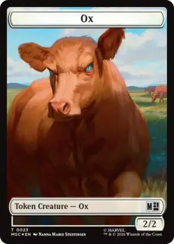 ~ Ox (023) / Construct (030) Double-Sided Token (Surge Foil) ~ NM Foil ~ ~ MTG ~ - Image 1