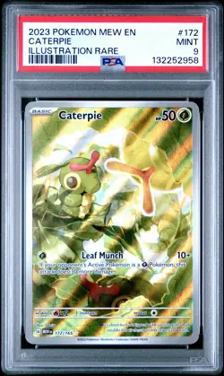 Caterpie 172/165 Illustration Rare 151 Pokemon PSA 9 - Image 1