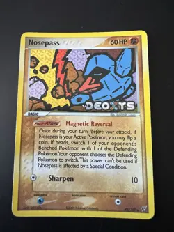 The Pokemon Company Nosepass 42/107 EX Deoxys Reverse Holo ENG LP Stamped - Image 1