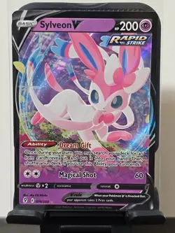 Sylveon V - 074/203 - Ultra Rare NM-Mint Pokemon SWSH7 - Evolving Skies - Image 1