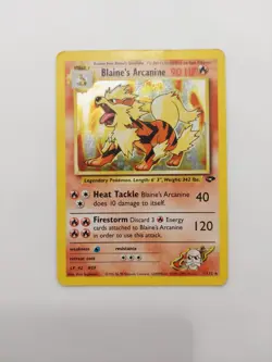 Pokemon Blaine's Arcanine Gym Challenge Holo Rare 1/132 Damaged - Image 1