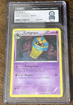 Pokemon CGC Graded Cofagrigus 46/101 Noble Victories 2011 Rare - Image 1