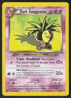 Pokemon Dark Exeggutor 33/105 Neo Destiny Uncommon Near Mint - Image 1