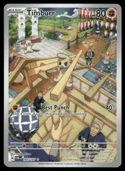 Pokemon Cards Timburr 183/167 Holo Twilight Masquerade Illustration Rare NM - Image 1