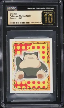 1998 Pokemon Vintage Merlin ENG Series 1 Snorlax #143 CGC 10 PRISTINE POP 3 - Image 1