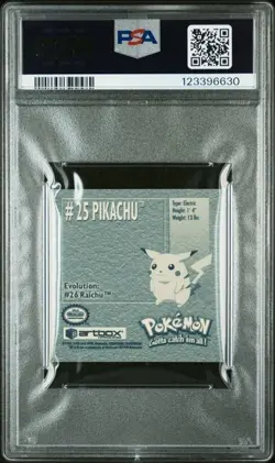 1999 Pokemon Series 1 Stickers Pikachu #25 Vintage PSA 7 NM - Image 2
