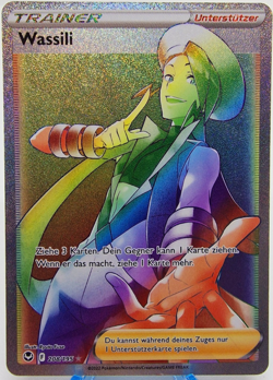 Wassili 208/195 RAINBOW Silberne Sturmwinde Pokemon Karte Deutsch Near Mint - Image 1