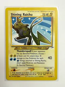 Pokemon Shining Raichu 111/105 Neo Destiny Holo Secret Rare Unlimited Eng 70 - Image 1