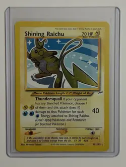 Pokemon Shining Raichu 111/105 Neo Destiny Holo Secret Rare Unlimited Eng 70 - Image 3