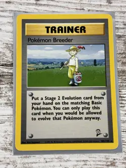 Pokemon Breeder Card 105/130 Base Set 2 Regular WOTC Very Light Play VLP - Image 1