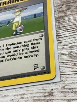 Pokemon Breeder Card 105/130 Base Set 2 Regular WOTC Very Light Play VLP - Image 3