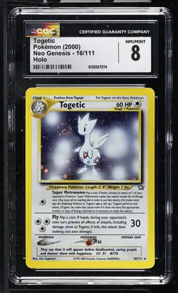 TOGETIC Neo Genesis Holo Rare #16 CGC 8 Vintage Pokemon *SWIRL* - Image 1