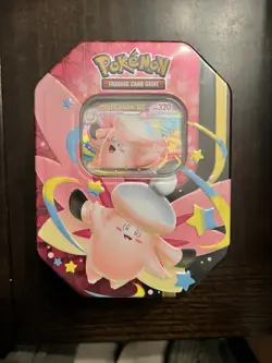 Pokemon TCG Sealed Mega Moonlit Evolution EX Clefairy Tin - Image 1