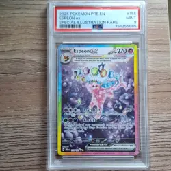Pokemon TCG Espeon ex 155/131 Prismatic Evolutions SIR Holo PSA 9 - Image 1