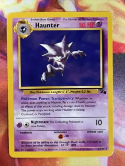 Haunter 21/62 MP-LP Non Holo Rare Unlimited Fossil 1999 WoTC Pokemon TCG - Image 1