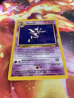 Haunter 21/62 MP-LP Non Holo Rare Unlimited Fossil 1999 WoTC Pokemon TCG - Image 2