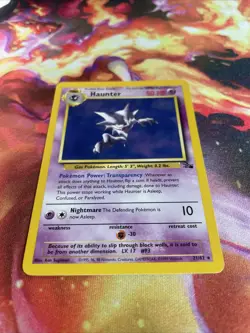 Haunter 21/62 LP Non Holo Rare Unlimited Fossil 1999 WoTC Pokemon TCG - Image 2
