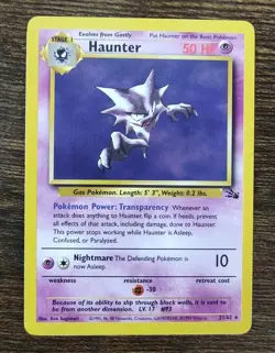 Pokemon Fossil Haunter 21/62 Non Holo Rare NM- - Image 1