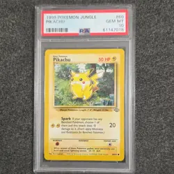 PSA 10 1999 Pokemon TCG Pikachu 60/64 Jungle Common Regular English WotC - Image 1