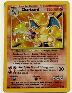 Pokemon TCG Charizard Base Set 4/102 1999 Unlimited Holo Rare MP-new！ - Image 1