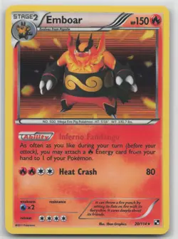 Pokemon Card Emboar (20) Holo Rare Black and White 20/114 - Image 1
