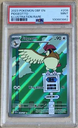 2023 Pokemon Obf En-Obsidian Flames #208 Pidgeotto Illustration Rare PSA 9 Mint - Image 1