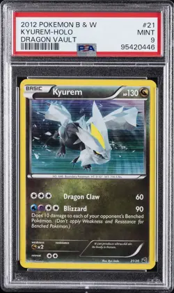 2012 POKEMON BLACK & WHITE DRAGON VAULT #21 KYUREM-HOLO PSA 9 - Image 1