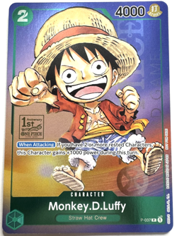 One Piece Monkey D. Luffy P-037 1st Anniversary Tournament Stamp - Promo - Image 1