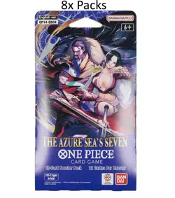 One Piece TCG The Azure Sea's Seven Factory Sealed Sleeved Booster OP-14 8 Packs - Image 3