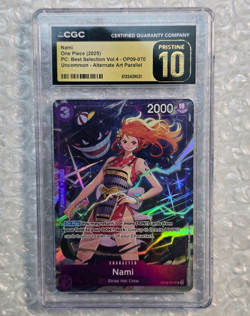 CGC Pristine 10 2025 One Piece CCG Nami SP Alt Art Parallel Holo OP09-070 - Image 1